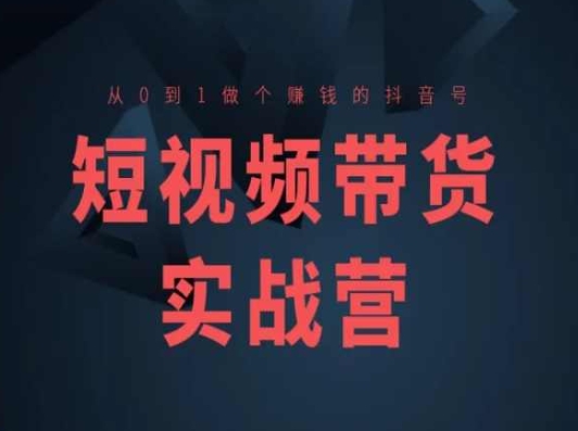 短视频带货实战营(高阶课)，从0到1做个赚钱的抖音号-葛仙仙资源库