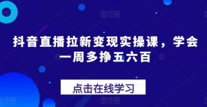 抖音直播拉新变现实操课,学会一周多挣五六百-葛仙仙资源库