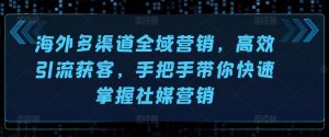 海外多渠道全域营销,高效引流获客,手把手带你快速掌握社媒营销-葛仙仙资源库