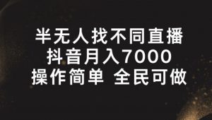 半无人找不同直播,月入7000+,操作简单 全民可做【揭秘】-葛仙仙资源库