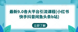 最新9.0各大平台引流课程(小红书快手抖音闲鱼头条b站)-葛仙仙资源库