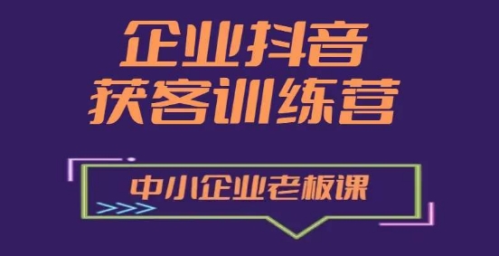 企业抖音营销获客增长训练营，中小企业老板必修课-葛仙仙资源库