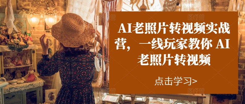 AI老照片转视频实战营，一线玩家教你AI老照片转视频-葛仙仙资源库