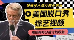 利用美国脱口秀综艺视频，撸视频号分成计划收益，每天只需一小时，月入过W【揭秘】-葛仙仙资源库