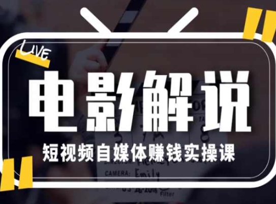 电影解说短视频自媒体赚钱实操课，教你做电影解说短视频，月赚1万-葛仙仙资源库