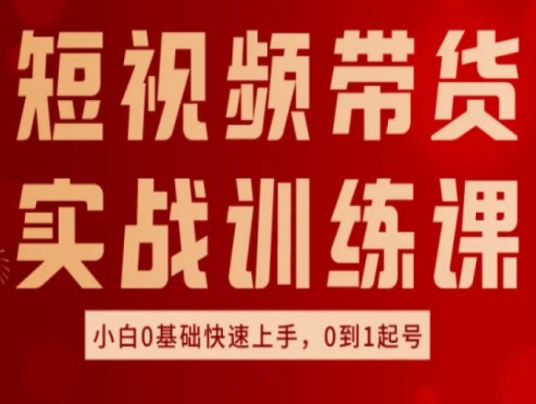 短视频带货实战训练课，好物分享实操，小白0基础快速上手，0到1起号-葛仙仙资源库