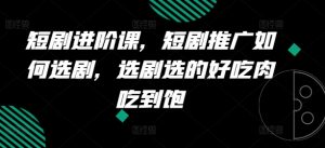 短剧进阶课,短剧推广如何选剧,选剧选的好吃肉吃到饱-葛仙仙资源库