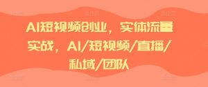 AI短视频创业,实体流量实战,AI/短视频/直播/私域/团队-葛仙仙资源库