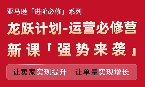 亚马逊进阶必修系列，龙跃计划-运营必修营新课，让卖家实现提升 让单量实现增长-葛仙仙资源库