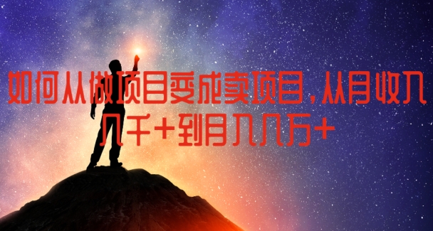 如何从做项目变成卖项目，从月收入几千到月入几万【揭秘】-葛仙仙资源库