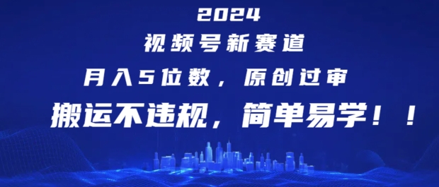 2024视频号新赛道，月入5位数+，原创过审，搬运不违规，简单易学【揭秘】-葛仙仙资源库
