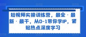短视频实操训练营,最全·最新·最干,从0-1带你学IP,紧贴热点深度学习-葛仙仙资源库