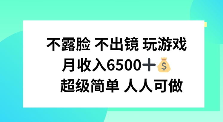 不露脸 不出境 玩游戏，月入6500 超级简单 人人可做【揭秘】-葛仙仙资源库