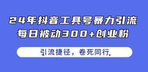 24年抖音工具号暴力引流,每日被动300+创业粉,创业粉捷径,卷死同行【揭秘】-葛仙仙资源库