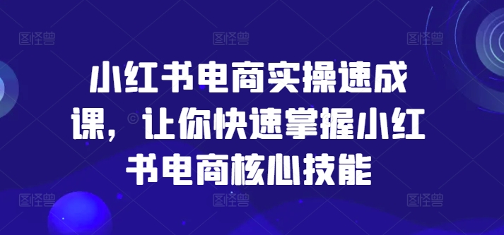 小红书电商实操速成课，让你快速掌握小红书电商核心技能-葛仙仙资源库