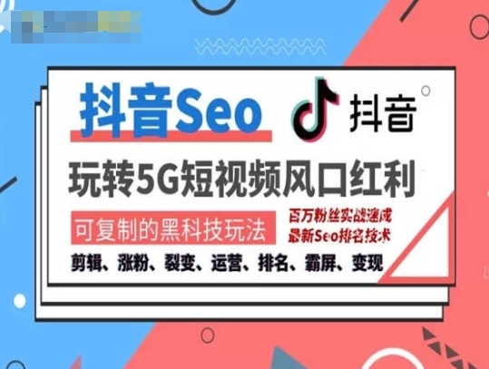 抖音SEO引流培训课程-抓住抖音风口，实现搜索排名，获取精准流量，快速成交变现-葛仙仙资源库