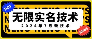 无限实名技术(2024年7月新技术),最新技术最新口子,外面收费888-3688的技术-葛仙仙资源库