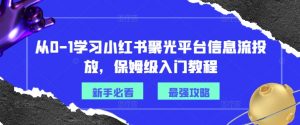 从0-1学习小红书聚光平台信息流投放,保姆级入门教程-葛仙仙资源库