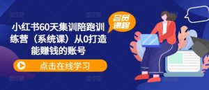 小红书60天集训陪跑训练营(系统课)从0打造能赚钱的账号-葛仙仙资源库