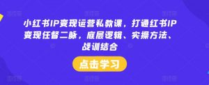 小红书IP变现运营私教课,打通红书IP变现任督二脉,底层逻辑、实操方法、战训结合-葛仙仙资源库