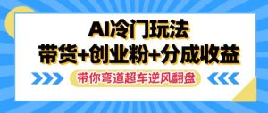 AI冷门玩法,带货+创业粉+分成收益,带你弯道超车,实现逆风翻盘【揭秘】-葛仙仙资源库