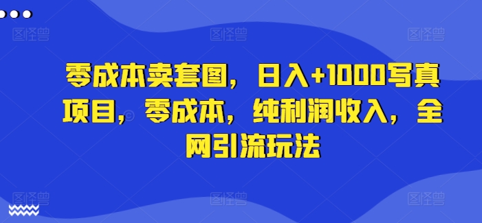 零成本卖套图，日入+1000写真项目，零成本，纯利润收入，全网引流玩法-葛仙仙资源库