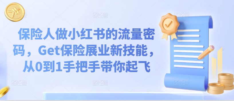 保险人做小红书的流量密码，Get保险展业新技能，从0到1手把手带你起飞-葛仙仙资源库