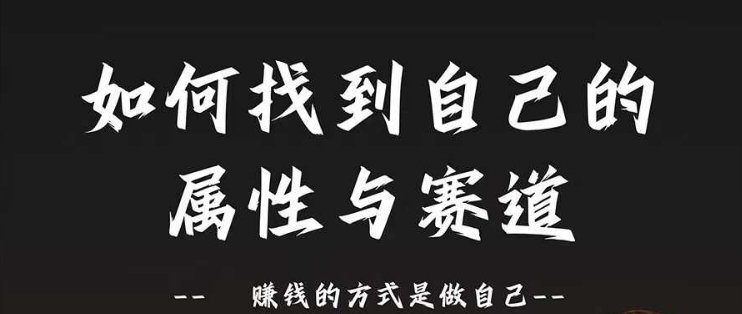 赛道和属性2.0：如何找到自己的属性与赛道，赚钱的方式是做自己-葛仙仙资源库