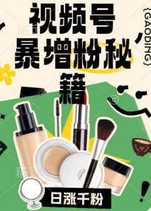 视频号涨粉方法,暴力起号,一天涨粉1000+,当天开橱窗【揭秘】-葛仙仙资源库