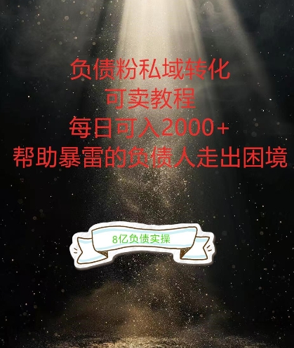 负债粉掘金计划，帮助负债者解决问题，债务规划，债务重组，最好的变现方式【揭秘】-葛仙仙资源库