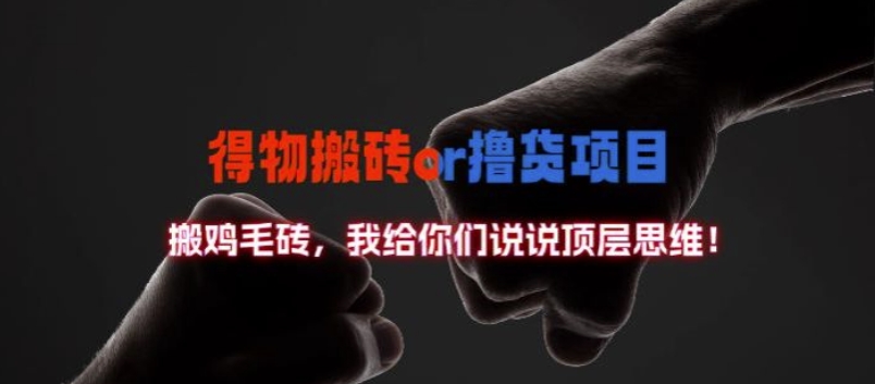 得物搬砖撸货项目?掰下数据，我给你们说说顶层思维【揭秘】-葛仙仙资源库