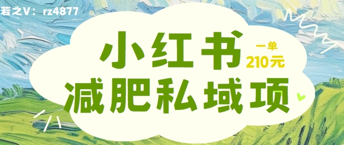 小红书减肥粉，私域变现项目，一单就达210元，小白也能轻松上手【揭秘】-葛仙仙资源库