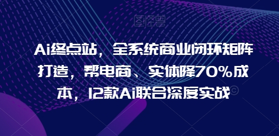 Ai终点站，全系统商业闭环矩阵打造，帮电商、实体降70%成本，12款Ai联合深度实战【0906更新】-葛仙仙资源库