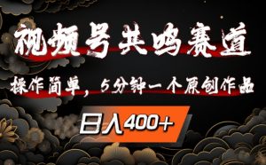 视频号共鸣赛道,操作简单,5分钟1个原创作品,日入几张【揭秘】-葛仙仙资源库