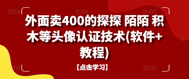 外面卖400的探探 陌陌 积木等头像认证技术(软件+教程)-葛仙仙资源库