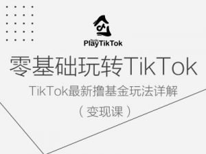 零基础玩转TiKToK变现课,TikTok最新撸基金玩法详解-葛仙仙资源库