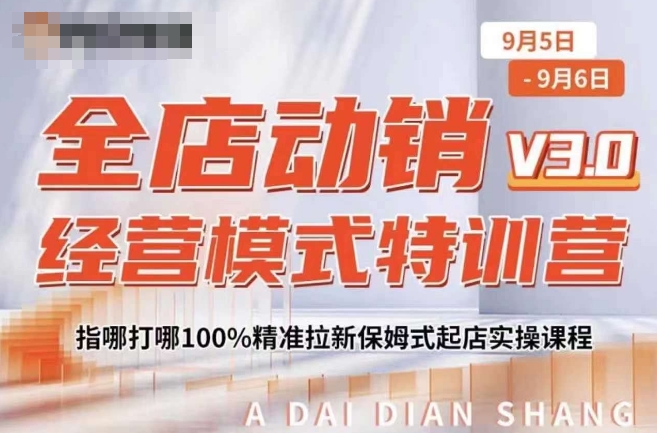 全店动销经营模式特训营，指哪打哪100%精准拉新保姆式起店实操课程-葛仙仙资源库