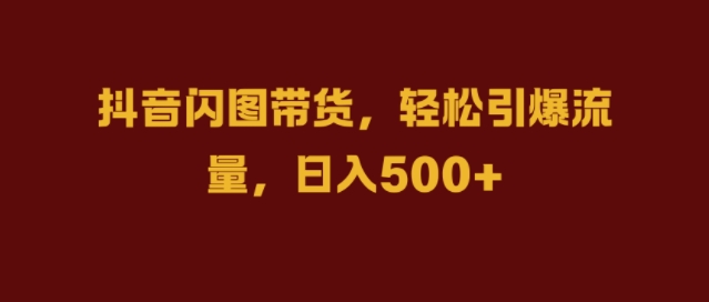 抖音闪图带货，轻松引爆流量，日入几张【揭秘】-葛仙仙资源库