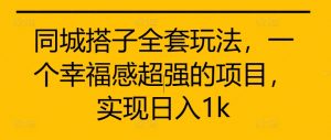 同城搭子全套玩法,一个幸福感超强的项目,实现日入1k【揭秘】-葛仙仙资源库