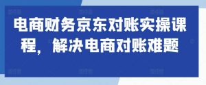 电商财务京东对账实操课程,解决电商对账难题-葛仙仙资源库