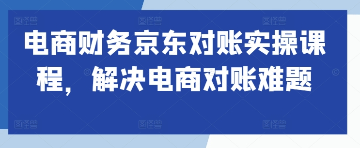 电商财务京东对账实操课程，解决电商对账难题-葛仙仙资源库