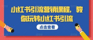 小红书引流营销课程,教你玩转小红书引流-葛仙仙资源库
