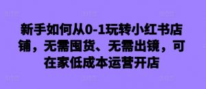 新手如何从0-1玩转小红书店铺,无需囤货、无需出镜,可在家低成本运营开店-葛仙仙资源库