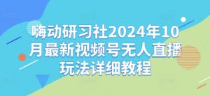 嗨动研习社2024年10月最新视频号无人直播玩法详细教程-葛仙仙资源库