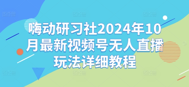 嗨动研习社2024年10月最新视频号无人直播玩法详细教程-葛仙仙资源库
