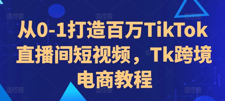 从0-1打造百万TikTok直播间短视频，Tk跨境电商教程-葛仙仙资源库