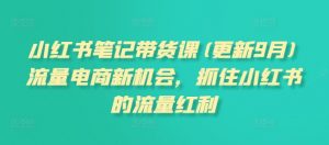 小红书笔记带货课(更新11月)流量电商新机会,抓住小红书的流量红利-葛仙仙资源库