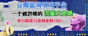 豆瓣蓝海引流平台,一个被忽略的流量大鱼塘,单日精准引流创业粉100+-葛仙仙资源库