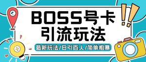 Boss直聘流量卡引流变现玩法,日引200+创业粉【揭秘】-葛仙仙资源库