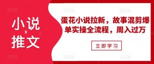 小说推文之蛋花小说拉新,故事混剪爆单实操全流程,周入过万-葛仙仙资源库